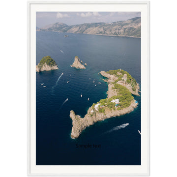 Li Galli Island - Positano | Amalfi Coast | Drone Shot | Print Museum-Quality Matte Paper Wooden Framed - AMALFITANA STORE
